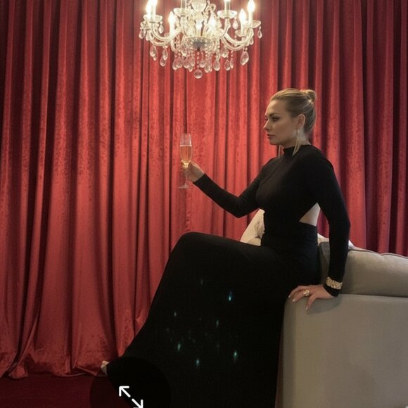 Black Backless Evening Gown – Ruched Fishtail Elegance Sz XS - Picture 3 of 14